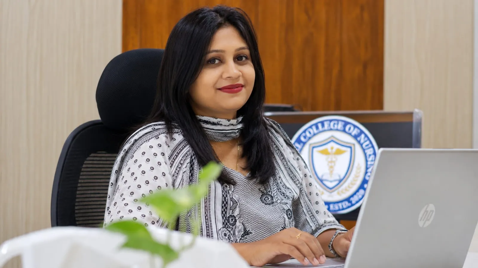 Principal of Bethel College of Nursing, Ranchi interacting with students at the Best Nursing College in Jharkhand, a Top Nursing College in Jharkhand and an INC Approved Nursing College.
