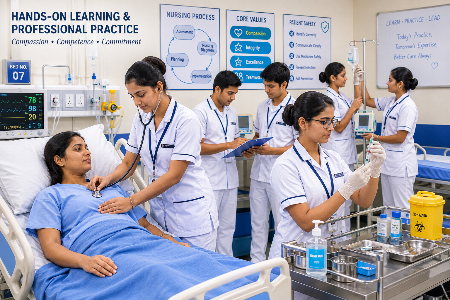 GNM Nursing clinical practice and patient care training